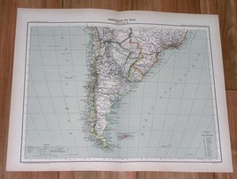 1907 Original Antique Map Of Argentina Falklands Chile / South America - £15.46 GBP