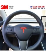 2pcs Tesla Model 3 / Model Y Steering Wheel Logo Decal 3M Emblem Sticker - $7.99
