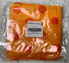 Decorative Throw Pillow Case Orange Polka Dots 16x16in - £16.22 GBP