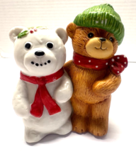 Lucy and Me Bear 1980 Vintage Enesco Bear With Christmas Snow Bear 3&quot; Fi... - $258.13 MXN