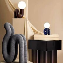 Contemporary Curvy Nightstand Lamp - Playful Artistic Desk Light - $157.21 - $160.96