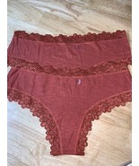 LOT OF 2 AERIE CHEEKY STRETCH LACE PANTIES  SIZE LARGE NEW NO TAG - $189.80 MXN