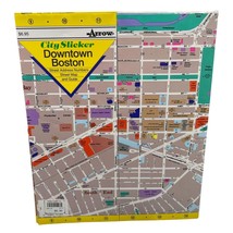 Downtown Boston Road Map Laminated City Slicker Vintage 1999 Arrow Maps - $6.95