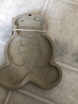 Retired 1991 Pampered Chef Clay Stoneware Teddy Bear Cookie Mold, Recipe... - £23.12 GBP