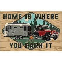 Home is Where You Park It Rubber Door Mat Indoor Outdoor Jeep Trailer 25... - £24.22 GBP
