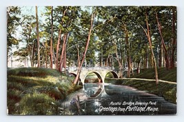 Rustic Bridge Deering Park Portland Maine ME UDB Postcard N3 - £3.06 GBP