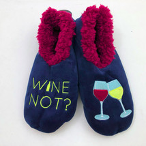 Snoozies Women&#39;s Wine Not Non Skid Soles Dark Blue Medium 7/8 - $12.86