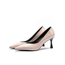 Full Leather Pumps Quality High Heels Office Shoes Women Pumps Pointed Toe Shall - £81.14 GBP