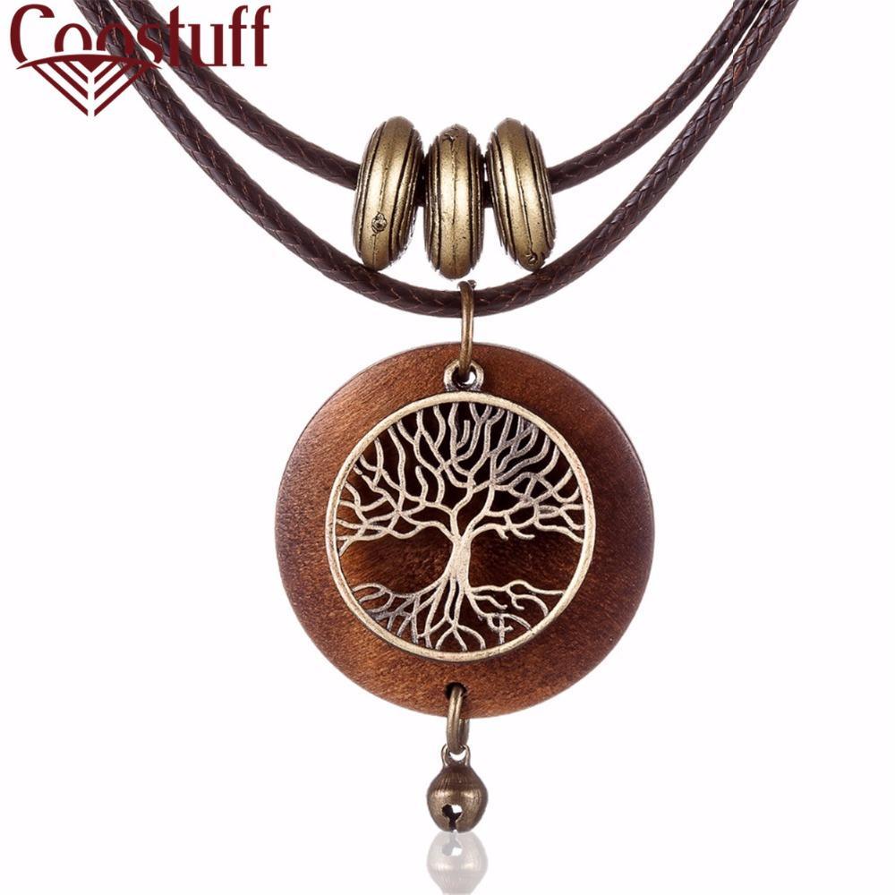 COOSTUFF Vintage Wooden Tree Of Life Handmade Necklace / Pendant - Ladies /Women - £12.53 GBP