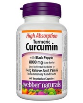 Turmeric with Black Pepper 60 Capsules Webber Naturals - £28.66 GBP