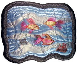 Fish Tank: Quilted Art Wall Hanging - £295.37 GBP
