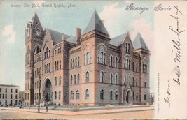 Grand R API Ds Michigan~City HALL~1905 Hurley Wi PMK-ROTOGRAPH Tint Photo Postcard - £8.86 GBP