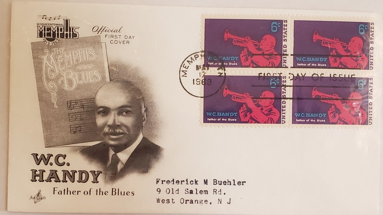 First Day Cover Sesquicentennial Memphis Series WC Handy Father of Blues 1969 - $3.95