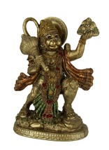 Zeckos Gold Finish Flying Hanuman Carrying Herb Bearing Mountain Statue - £27.85 GBP