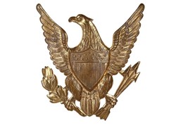 1800&#39;s US Military Large Gold gilt Brass Eagle with 13 star flag hat badge - £109.97 GBP