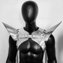 Burning Man Holographic Silver Armor,Rave Silver Shoulder Piece,Festival... - $88.00