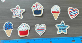Independence Day Ice Cream Cones ~N~ Cupcakes -N- Cookies Iron on Fabric Appliqu - £3.97 GBP