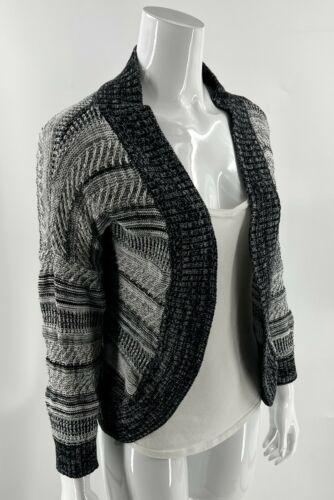 Maurices Womens Cardigan Sweater Size Large Navy Blue White Open Knit Open Front Item image 2