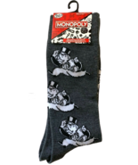 Monopoly Rich Uncle Pennybags Board Game Men&#39;s Gray Novelty Crew Socks (... - $14.49