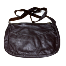 Vintage 70s Leather Crossbody Handbag Brown Pouch Purse Shoulder Bag Unl... - £12.58 GBP