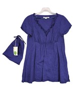 Boden Women&#39;s 6 100% Linen Purple Babydoll Tunic Top, Ruffle V-Neck, Cri... - $540.56 MXN