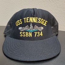 New Vintage USS TENNESSEE SSBN 734 Submarine Black Snapback Mesh Navy Ha... - $35.69 CAD