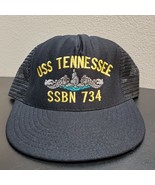 New Vintage USS TENNESSEE SSBN 734 Submarine Black Snapback Mesh Navy Ha... - $26.05