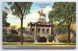 Postcard Grant Monument in Lincoln Park, Chicago Illinois IL - £2.96 GBP