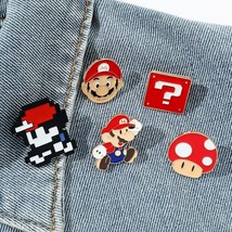 US SELLER-Lot of 5 pc Super Mario Enamel Pin Collectible Lapel Badge Brooch - £15.57 GBP