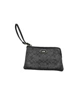 Coach Pebbled Leather Wristlet Wallet Gray with Black Trim - $31.35