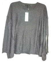 Eileen Fisher Speckled Top X Small 2 4 Gray $178 Vintage Drapey Wool Silk NWT - £111.50 GBP