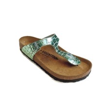 Birkenstock Gizeh Thong Sandals Gator Gleam Green Womens Sz 7-7.5 EU 38 Regular - £93.77 GBP