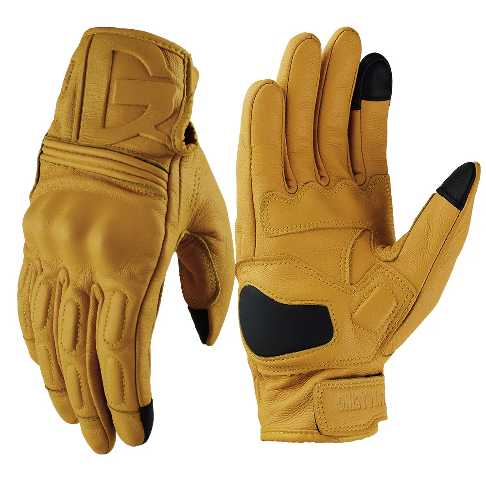 Breathable Motorcycle Gloves Genuine Leather Guantes Moto Motorbike Windproof  - £29.40 GBP+