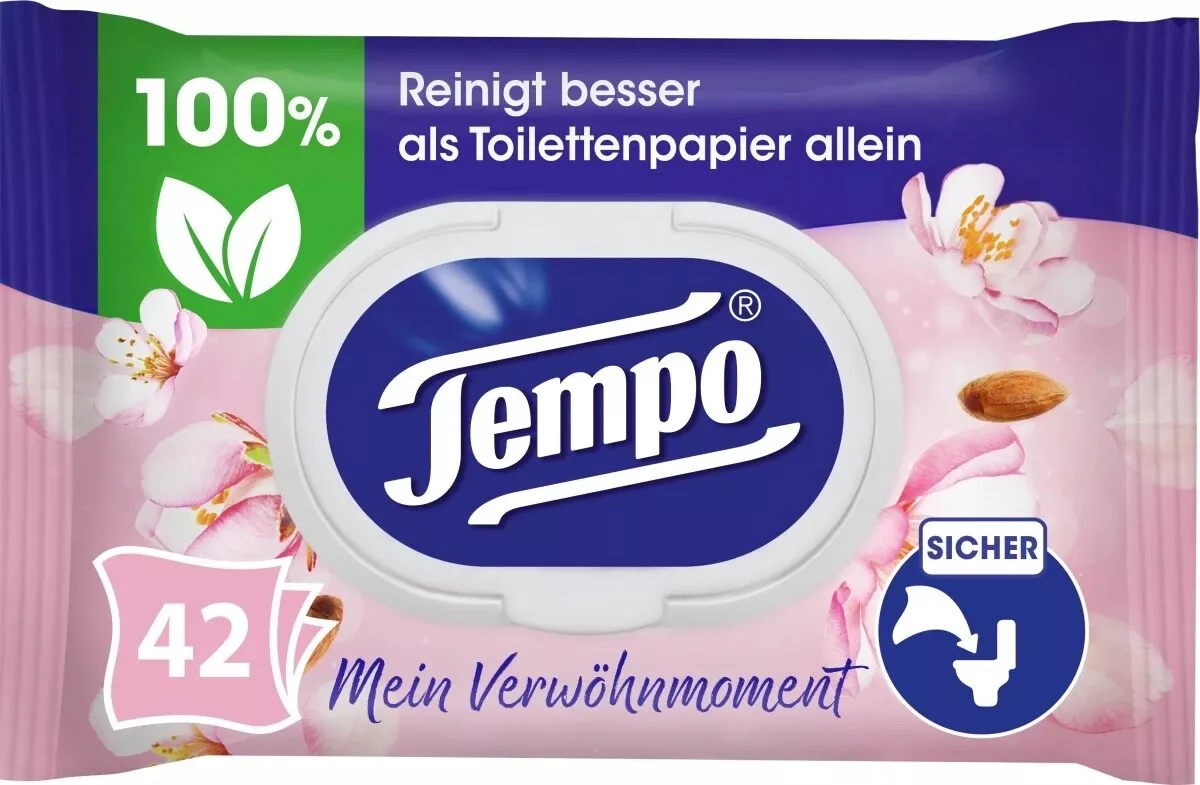 Tempo Soft &amp; Sensitive: Almond milk &amp; Panthenol WET WIPES FREE SHIP - $55.98