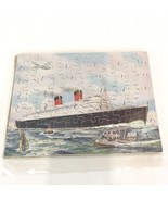 1940&#39;s VICTORY Wooden JIG-SAW PUZZLE of the Cunard Liner Queen Elizabeth... - £62.27 GBP
