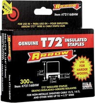 Arrow 721168HW Insulated Staples T72 3/4&quot; L 15-Ga. Wide Crown Gray, 300-PK/Box - £10.19 GBP