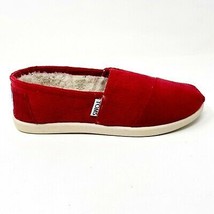 Toms Classics Red Cord Youth Slip On Casual Canvas Flat Shoes - £22.34 GBP