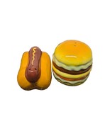 Ceramic Hot Dog And Hamburger Salt And Pepper Shakers New In Box Two Com... - $187.07 MXN
