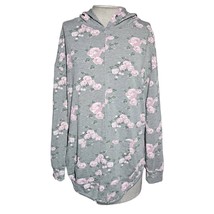 Gray Hooded Floral Sweatshirt Size Large  - £19.83 GBP