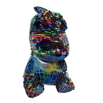 Grin Studios Bling Lalo Reversible Sequin Dinosaur Plush Stuffed Animal 7&quot; - £18.54 GBP