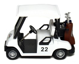New 4.5&quot; Kinsfun Golf Cart w/ Clubs Diecast Metal Model Caddy Toy Car Wh... - £13.56 GBP