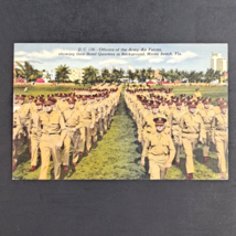 1943 Wwii Colortone Linen Post Card Army Air Force Officers Miami Beach Fl! - £12.45 GBP