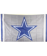 DALLAS COWBOYS 3x5&#39; FLAG/(GRAY) BRASS GROMMETS IN/OUTDOOR-100 D POLY-NEW - £7.84 GBP