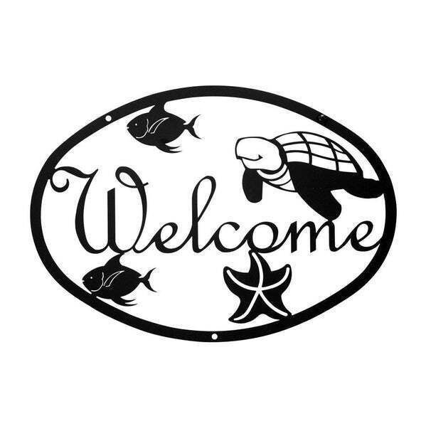Ocean's Welcome Sign Made in USA by Village Wrought Iron
