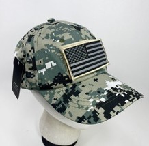 DF USA Military Veteran Camo Hat OSFA Removable Flag Patch NEW Army Marines - £18.11 GBP