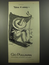 1954 Pullman Railroad Car Ad - cartoon by Barney Tobey - Take it easy - £14.45 GBP