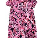 Lilly Pulitzer Low Tide Navy Fins &amp; Feathers Girls Print Dress Size L (8... - $33.60