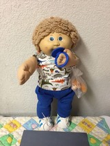 Vintage Cabbage Patch Kid With Pacifier IC1-Made In Taiwan Wheat Loops Blue Eyes - £164.26 GBP