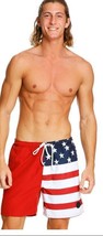 Surfmentality Mens Shorts Surf Swim Beach XXL American Flag Beach Wear NWT - £11.77 GBP
