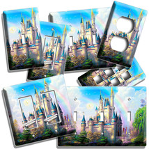 COLORFUL FAIRYTALE CASTLE RAINBOW LIGHT SWITCH OUTLET WALL PLATE KIDS RO... - $11.03+